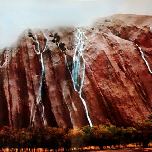 Ayres Rock (Uluru) in the rain - waterfalls - 1966